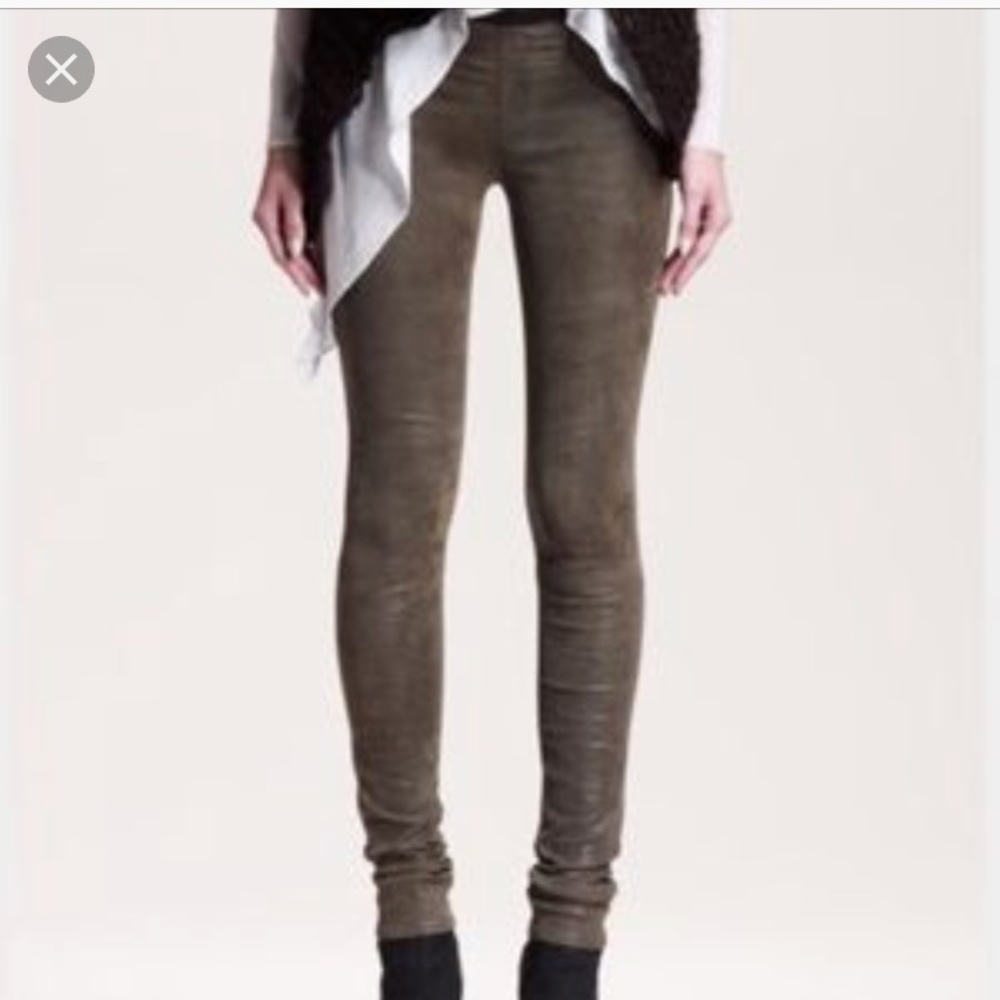 Helmet Lang suede leggings taupe size S